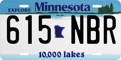MN license plate 615NBR