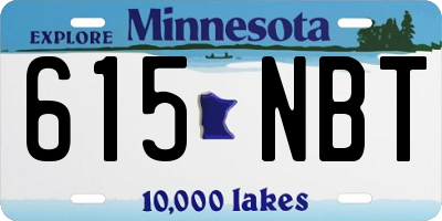 MN license plate 615NBT
