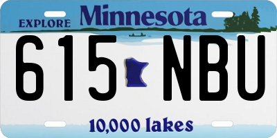 MN license plate 615NBU