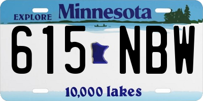 MN license plate 615NBW