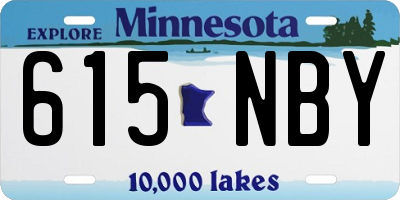MN license plate 615NBY