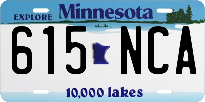 MN license plate 615NCA