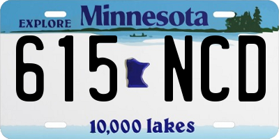 MN license plate 615NCD