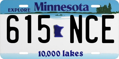 MN license plate 615NCE