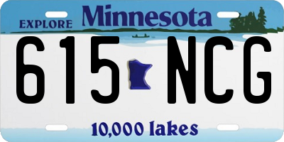 MN license plate 615NCG