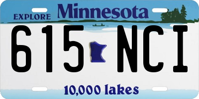 MN license plate 615NCI