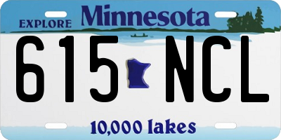 MN license plate 615NCL
