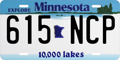 MN license plate 615NCP