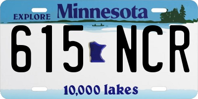 MN license plate 615NCR