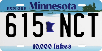 MN license plate 615NCT