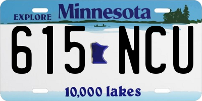 MN license plate 615NCU