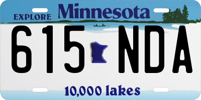 MN license plate 615NDA