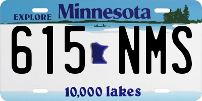 MN license plate 615NMS