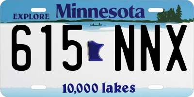 MN license plate 615NNX