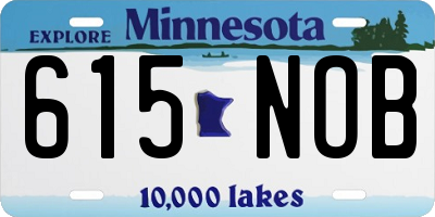 MN license plate 615NOB