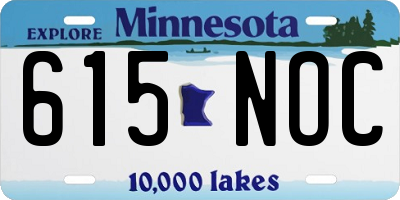 MN license plate 615NOC