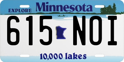 MN license plate 615NOI