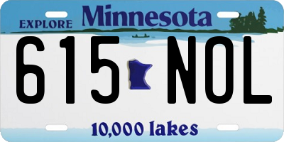 MN license plate 615NOL