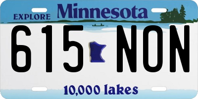 MN license plate 615NON