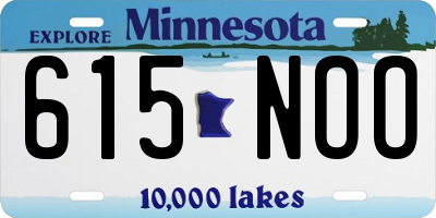 MN license plate 615NOO