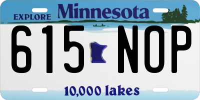 MN license plate 615NOP