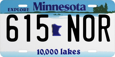 MN license plate 615NOR