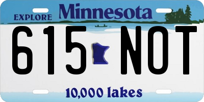 MN license plate 615NOT