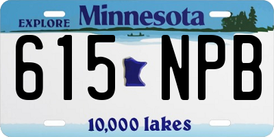 MN license plate 615NPB