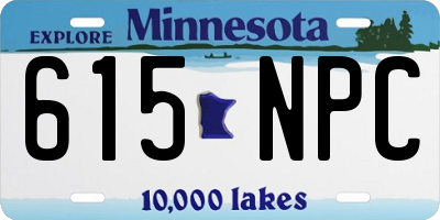 MN license plate 615NPC