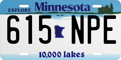 MN license plate 615NPE