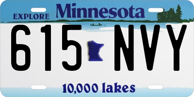MN license plate 615NVY