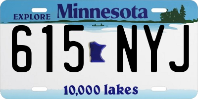 MN license plate 615NYJ