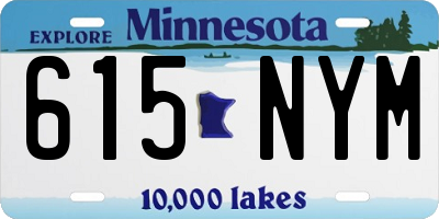 MN license plate 615NYM