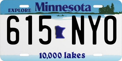 MN license plate 615NYO