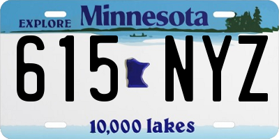 MN license plate 615NYZ