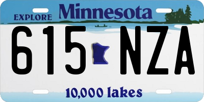 MN license plate 615NZA