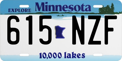 MN license plate 615NZF