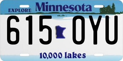 MN license plate 615OYU