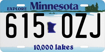 MN license plate 615OZJ