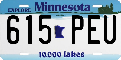 MN license plate 615PEU