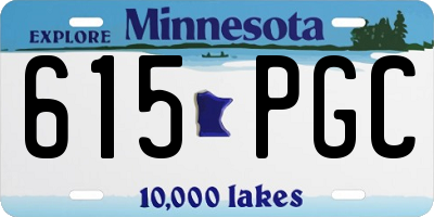 MN license plate 615PGC