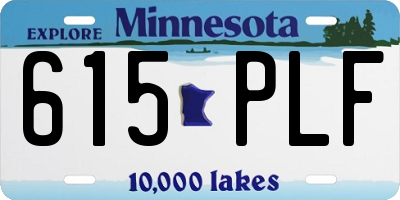 MN license plate 615PLF