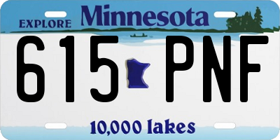 MN license plate 615PNF