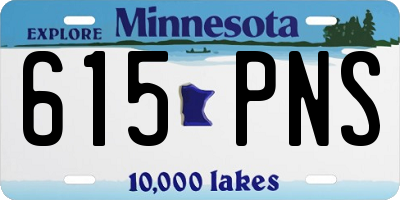 MN license plate 615PNS