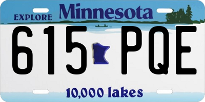 MN license plate 615PQE