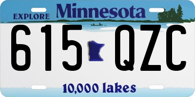 MN license plate 615QZC
