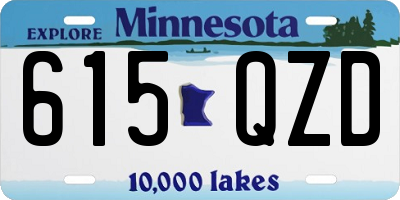 MN license plate 615QZD