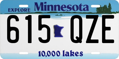 MN license plate 615QZE