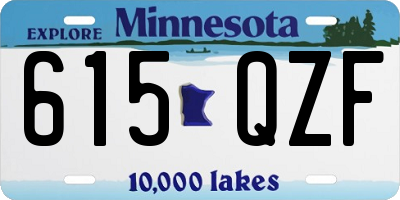 MN license plate 615QZF