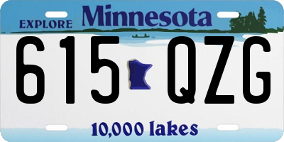 MN license plate 615QZG